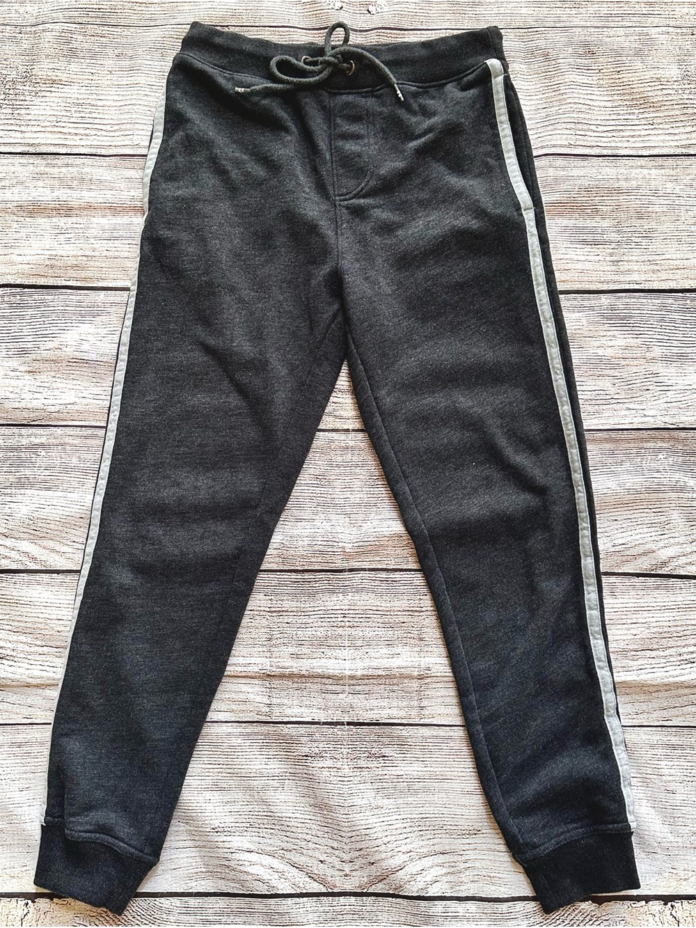 Aeropostale Dark Gray w. Stripes Joggers Sweatpants Men’s Teen Sz XS